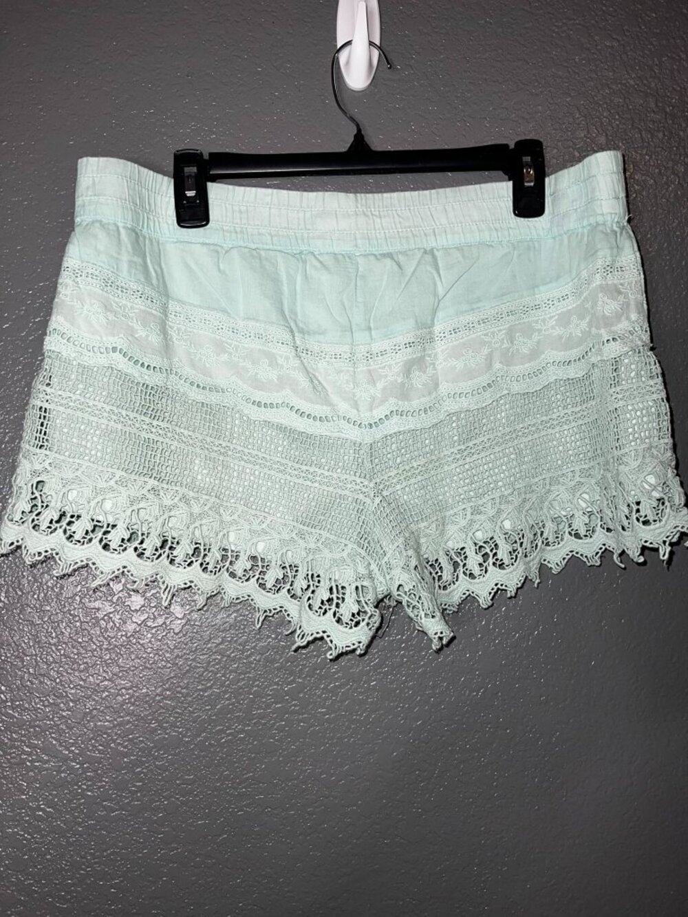 No Boundaries Mint Lace Shorts Juniors XL 15-17 Boho Festival